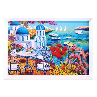 Athos Faccincani | Tre vele all'orizzonte e luce a Santorini
