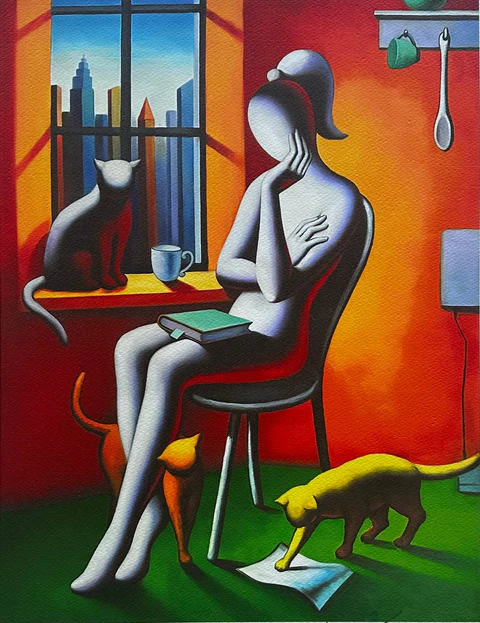 Mark Kostabi | Feline Dreams
